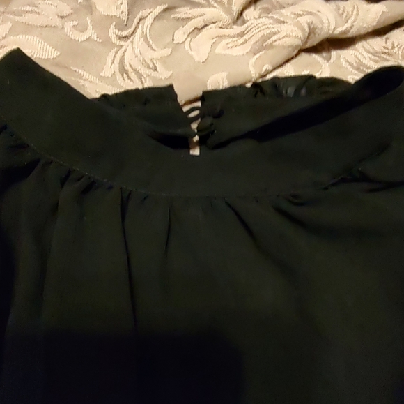 🐈⬛ Divine VS Vintage Victorian Inspired Black Sheer Crepe & Lace Blouse - L - Picture 7 of 15